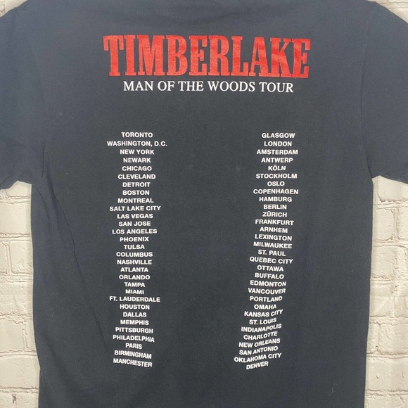 Justin Timberlake Man of the Woods Tour Concert Tee Mens S Black 100% Cotton - Picture 4 of 5